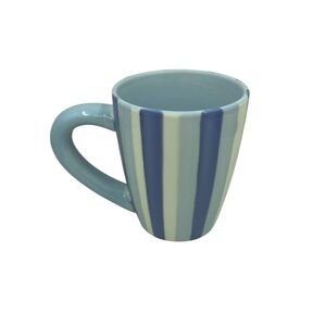 Vintage Starbucks Barista 2003 Blue White Purple Stripes Ceramic Mug